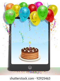 Happy birthday congratulation card. Vector Illustration