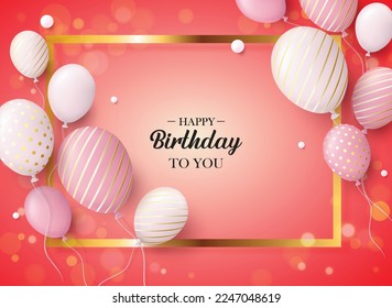 Happy birthday congratulation confetti balloon banner design