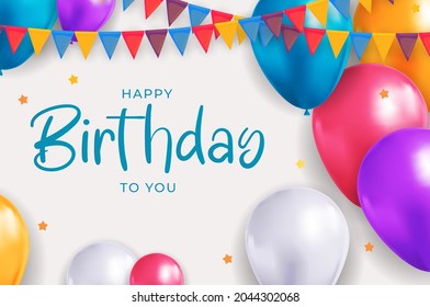 Happy Birthday Congratulations Banner Design Confetti Stock Vector ...