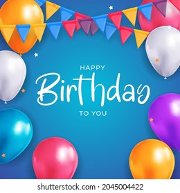 Happy Birthday Congratulations Banner Design Confetti Stock Vector ...