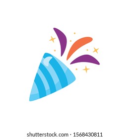 happy birthday cornet isometric icon vector illustration design