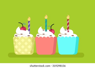 happy birthday cupcake