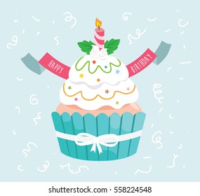 happy birthday cupcake