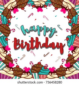 Happy Birthday with cupcake
