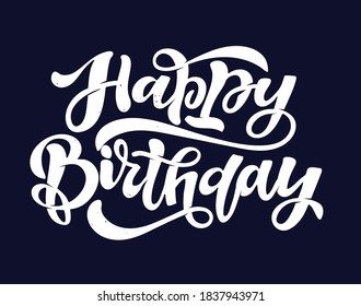 Happy Birthday - cute hand drawn doodle lettering label. Lettering postcard for invitation, banner, t-shirt design.