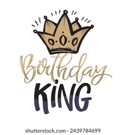 Feliz cumpleaños - linda mano dibujado doodle postal de letras. Es hora de celebrar. Pide un deseo. Fiesta de cumpleaños - etiqueta para el banner, diseño de la camiseta. 100% vector