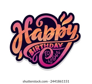 Feliz cumpleaños - linda mano dibujado doodle postal de letras. Es hora de celebrar. Pide un deseo. Fiesta de cumpleaños - etiqueta para el banner, diseño de la camiseta. 100% vector