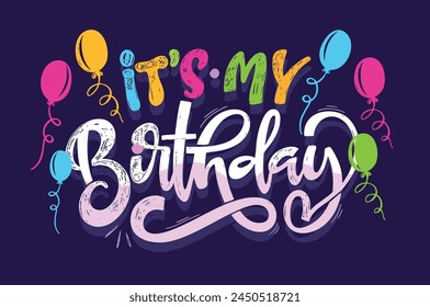 Happy birthday - cute hand drawn doodle lettering postcard. Time to  celebrate. Make a wish. Birthday Party time - label for banner, t-shirt design. 100% vector