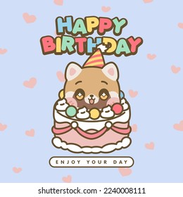 HAPPY BIRTHDAY CUTE KAWAII ANIMALS