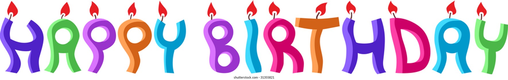 Happy Birthday Dancing Letters Stock Vector (Royalty Free) 31355821 ...