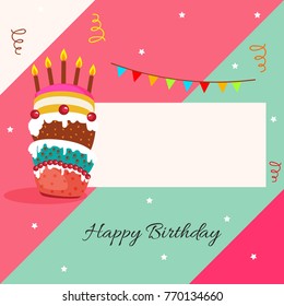 Happy birthday decorated background With elements like realistic balloons , gift boxes, cakes and wishes. Vector. Abstract. Illustration