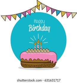 Birthday Celebration Invitation Greeting Card Design Stock Vector 