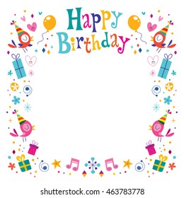 Happy Birthday Decorative Border Frame Stock Vector (Royalty Free ...