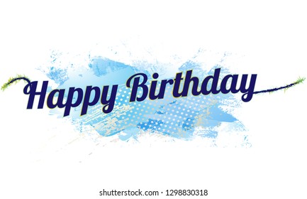Happy Birthday decorative text. Vector