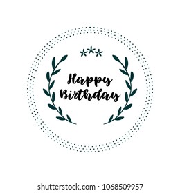 Happy birthday decorative vector vintage illustration
