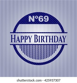 Happy Birthday with denim texture