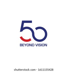 Happy birthday design of 50th years anniversary celebration logo infinity