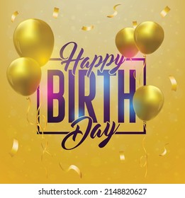 Happy birthday design with balloon