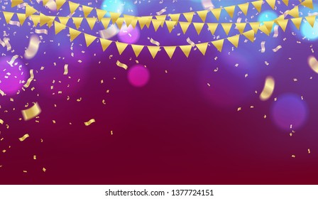 Happy Birthday design balloons Flying for Party greeting card, poster or banner with realistic