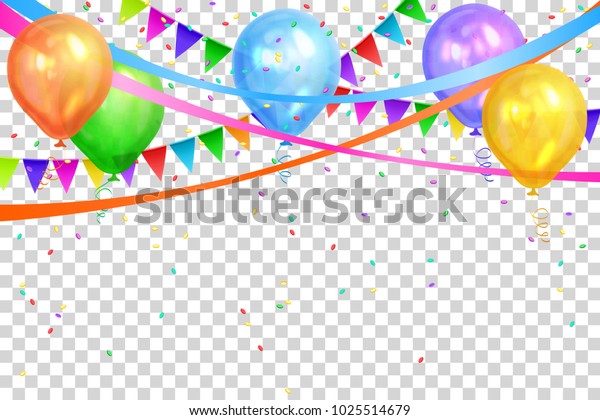 Happy Birthday Design Border Realistic Color Stock Vector Royalty Free