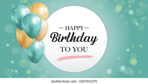 happy birthday design comic balloon 3d eps