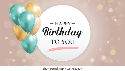 diseño de cumpleaños feliz globo de historieta 3d eps