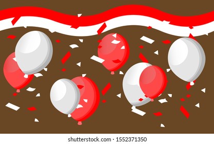 happy birthday design concept of Indonesia, independence day concept