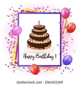 Happy birthday design with creative typography vector  