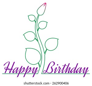 happy birthday design element with isolated background, vector illustration
