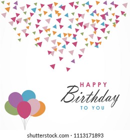 Happy Birthday  design for greeting cards and poster, background,  with balloon, design template for birthday celebration. typography design vector