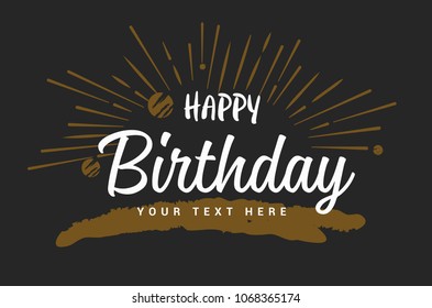 Gold Happy Birthday Calligraphy Stock Images, Royalty-Free Images ...