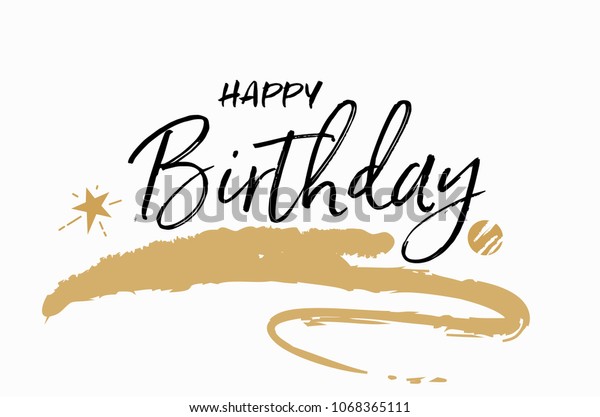 Happy Birthday Design Handwritten Modern Brush Stock Vector (Royalty ...