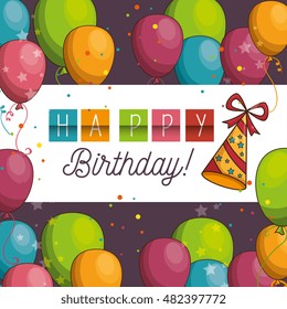 happy birthday design isolated