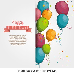 happy birthday design isolated
