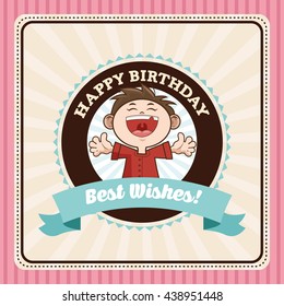 Happy Birthday design. kid icon. Colorfull graphic