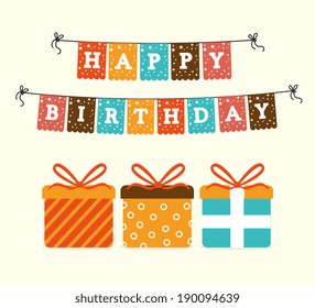 Happy birthday design over beige background ,vector illustration