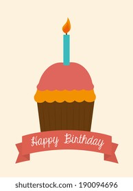 Happy birthday design over beige background ,vector illustration