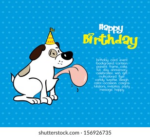 happy birthday design over blue background vector illustration