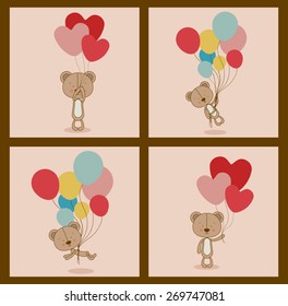 Happy birthday design over brown  background, vector illustration