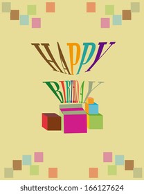 happy birthday design over cream  background vector illustration  