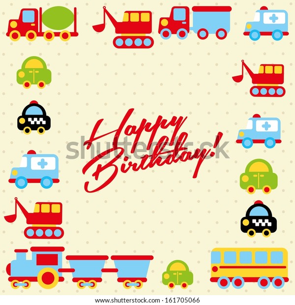 happy birthday design over dotted background vector\
illustration   