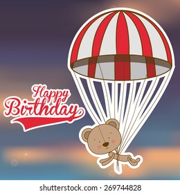 Happy birthday design over pastel colors background, vector illustration