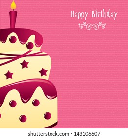 happy birthday design over pink background vector illustration