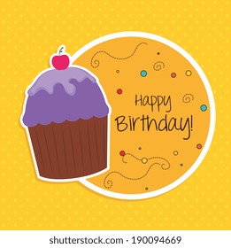 Happy birthday design over white background ,vector illustration