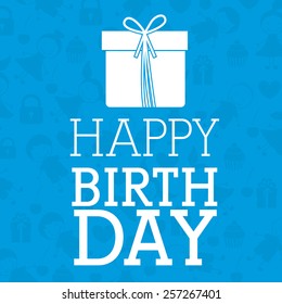 happy birthday design over white background, vector illustration.