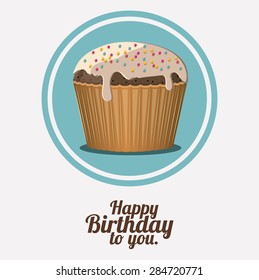 Happy Birthday  design over white background, vector illustration