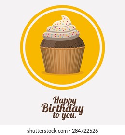 Happy Birthday  design over white background, vector illustration