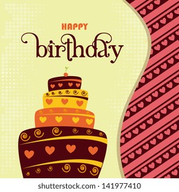 happy birthday design over yellow background vector illustration