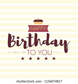 Happy birthday Design Template. For sticker, badges, card. Vector Illustration