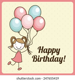 happy birthday design, vector illustration eps10 graphic